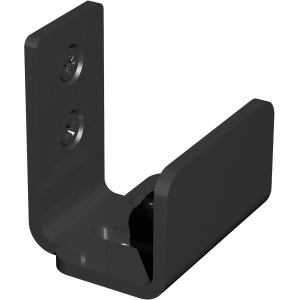 Radex Türführung unten, Wandmontage, Schwarz Matt für Glastüren & Schiebetüren.