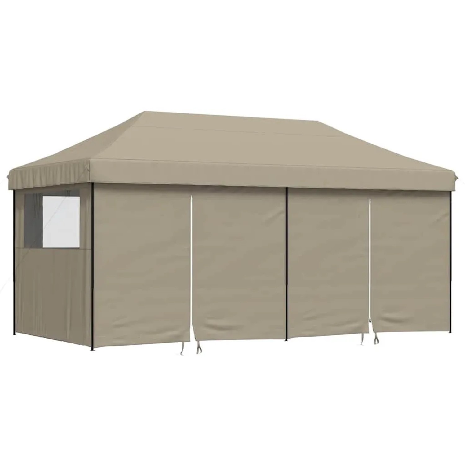 vidaXL Partyzelt Faltbar Pop-Up mit 4 Seitenteilen Taupe 4004954