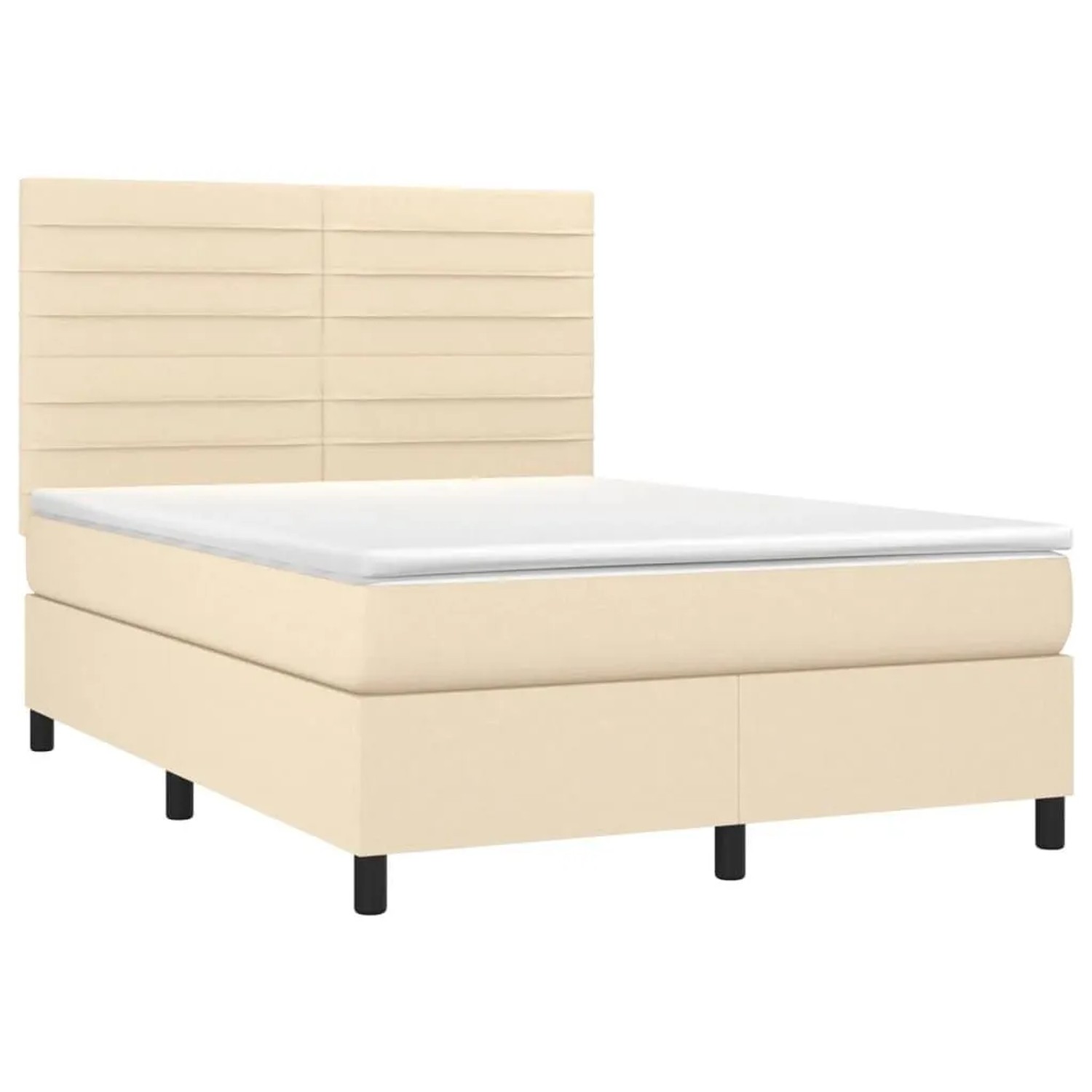 vidaXL Boxspringbett mit Matratze Creme 140x200 cm Stoff 3141862 günstig online kaufen