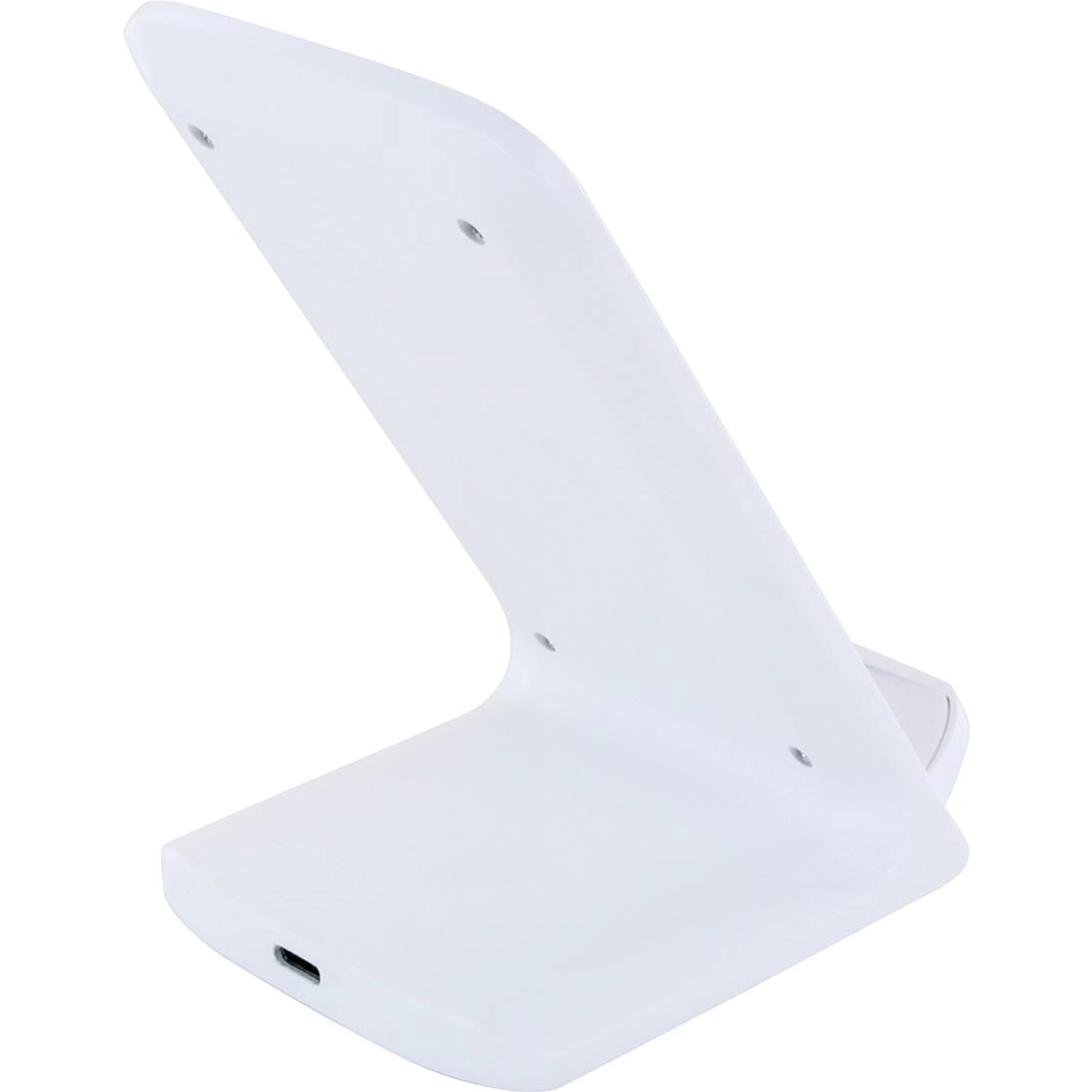 Weiße Schwaiger Qi Ladestation (10 Watt) für kabelloses Laden von Smartphones und Geräten.