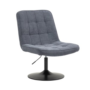 Grauer Svita Henry Loungesessel / Polsterstuhl mit Drehfuß und Cordbezug.