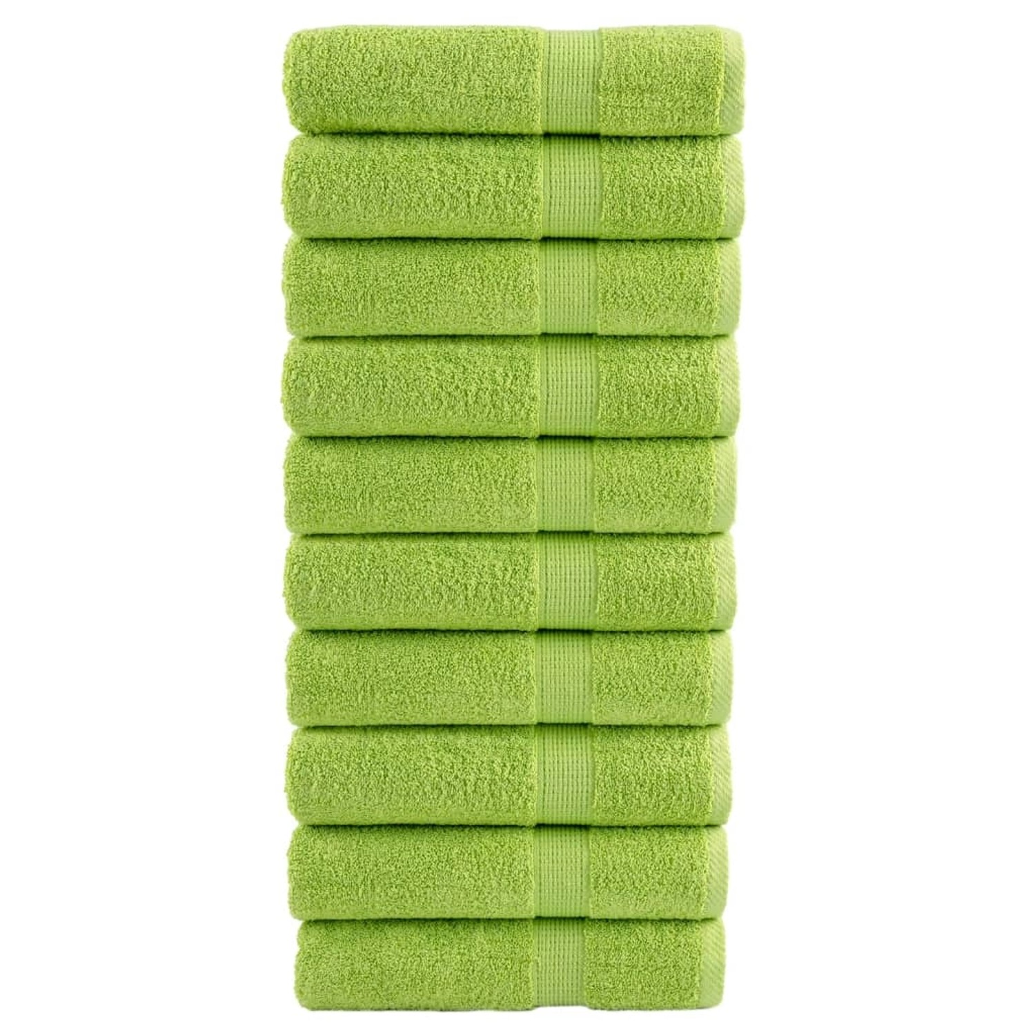 vidaXL Premium-Duschtücher 10 Stk ApfelGrün 70x140cm 600g/m2 Baumwolle