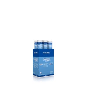 Erfurt Vliesfaser Basic 103 Tapetenrollen im blauen Displaykarton. Überstreichbare Vliestapete mit leichter Struktur.