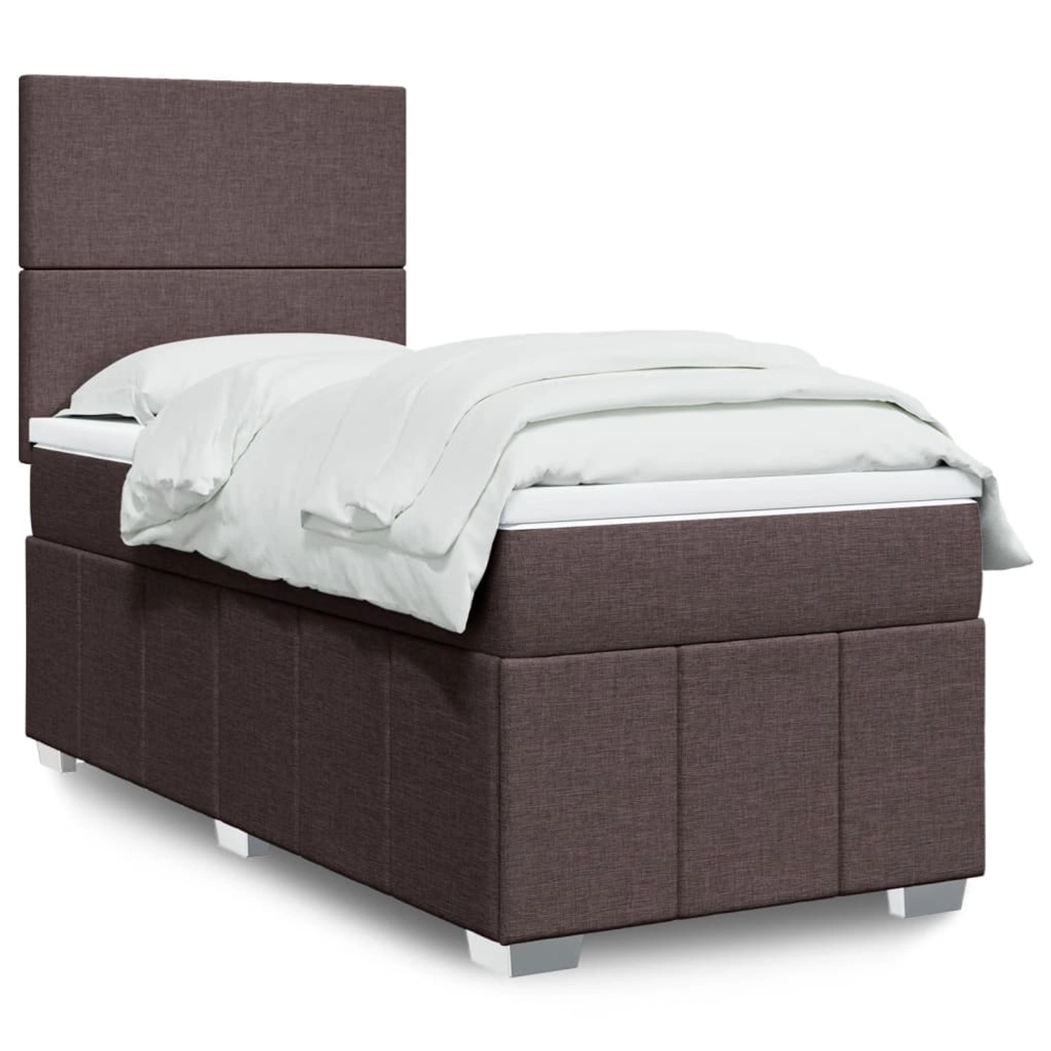 vidaXL Boxspringbett mit Matratze Dunkelbraun 90x190 cm Stoff 3293819 günstig online kaufen