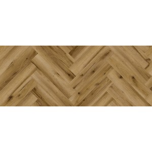 Klick-Vinylboden Eiche Arendal Fischgrät, dunkel, authentische Optik für stilvolle Räume.