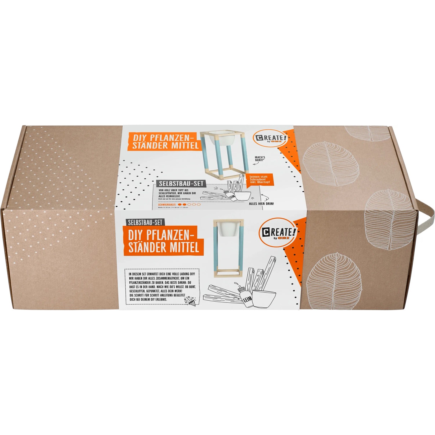 CREATE! by OBI DIY Pflanzständer Mittel, Bausatz in Kartonverpackung. Dekorative Figuren für Zimmer und Garten.