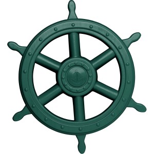 Grünes SwingKing Steuerrad (Ø 40cm) aus Kunststoff für Gartenspielgeräte.