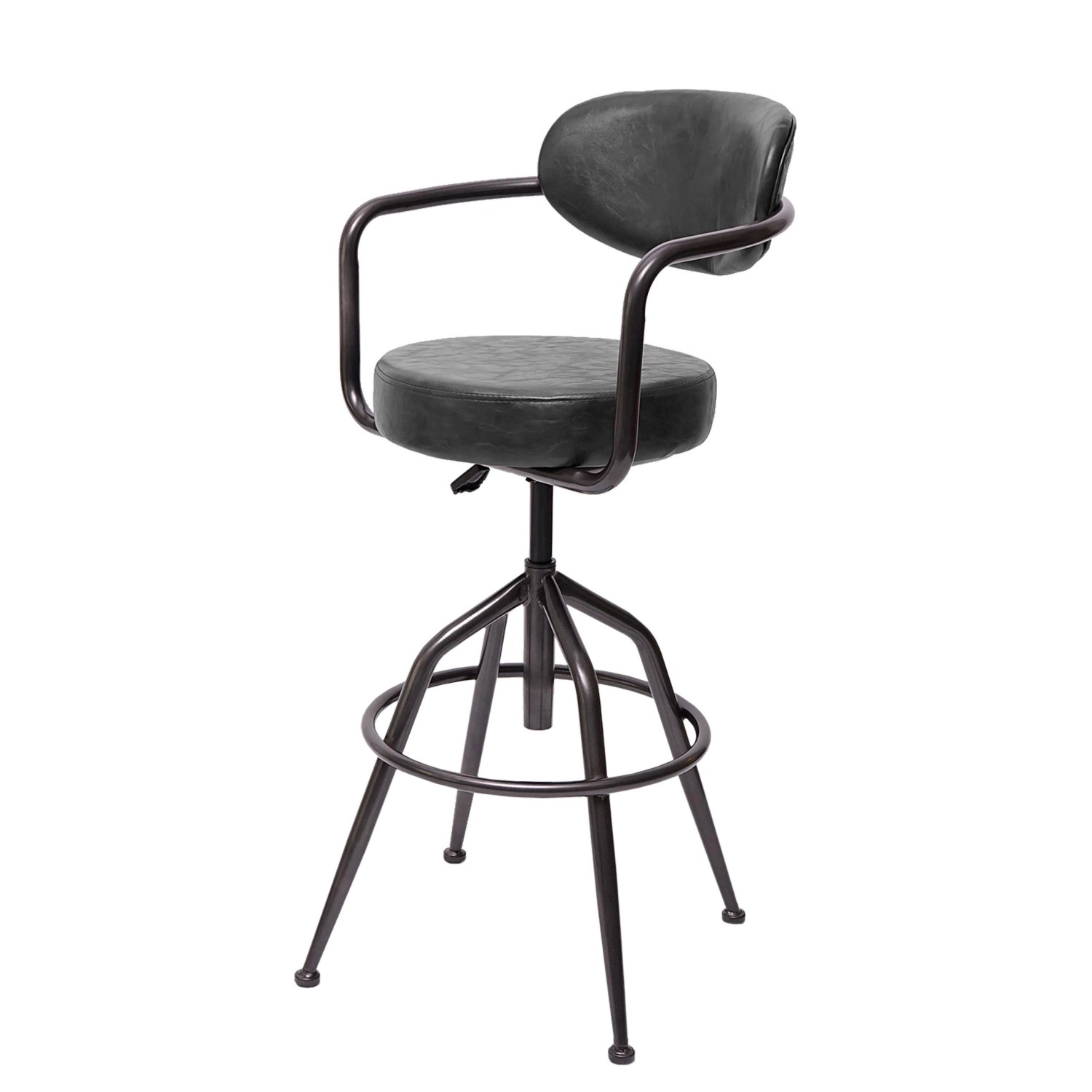 PROREGAL Barhocker Gepolstert Mit Lehne Sitzhöhe 66-76cm Höhenverstellbar I günstig online kaufen