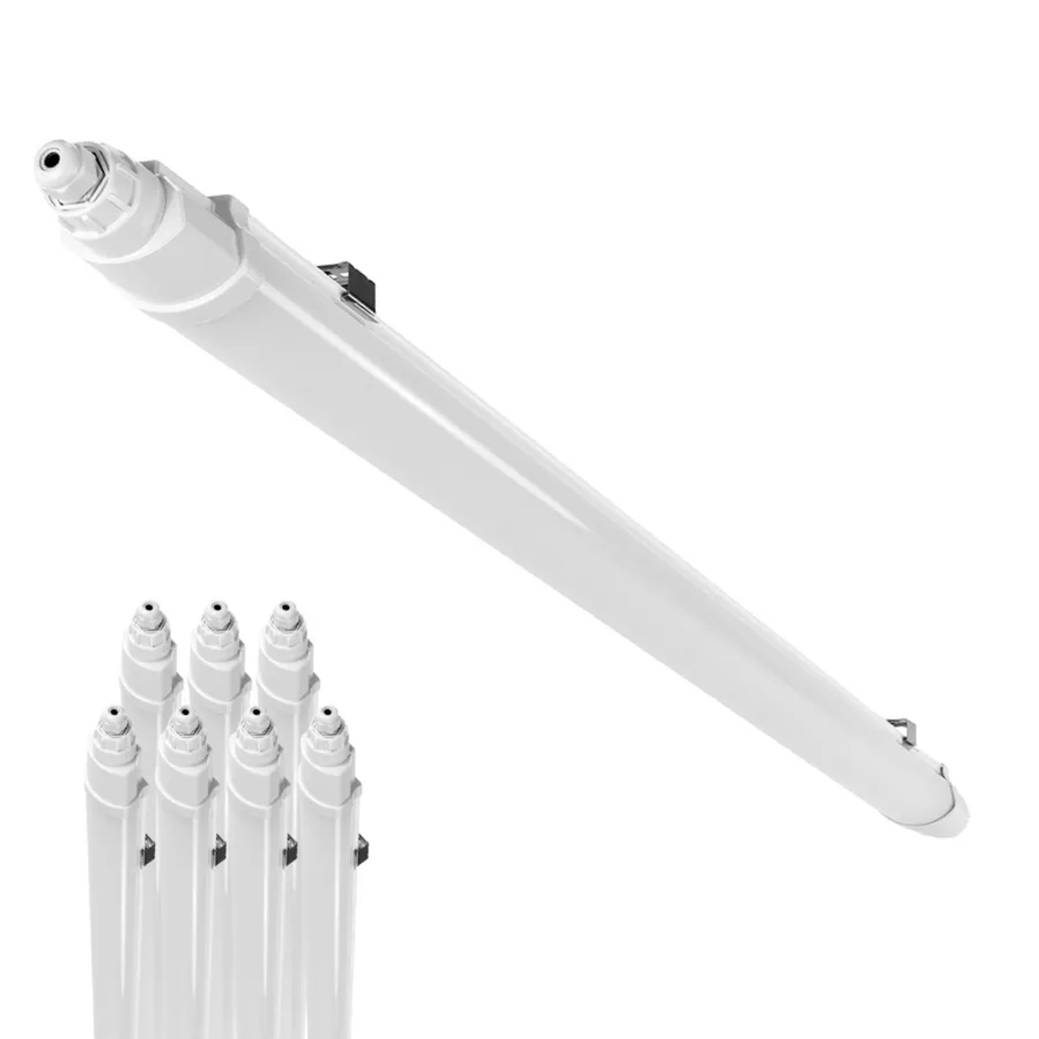 LUXULA 8er-Set LED Feuchtraumleuchte 150cm 48W 5760lm 4000K IP65 IK06 Durchschleifbar