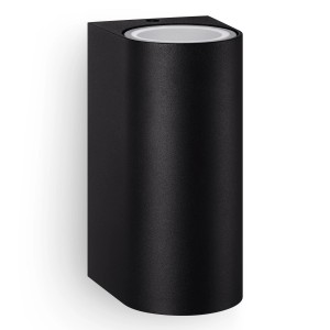 Schwarze Philips Nightingale Außenwandleuchte für Lichteffekte nach oben und unten.