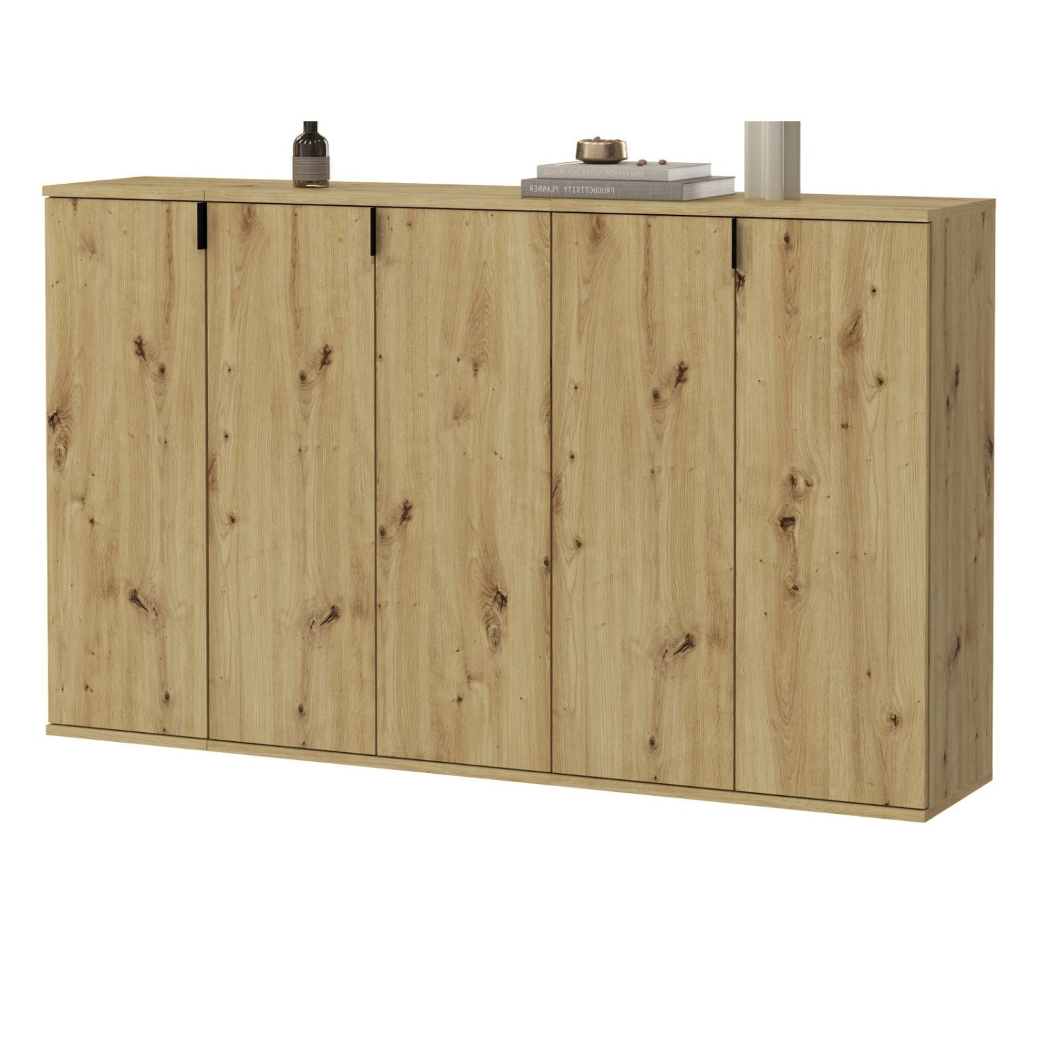 Inn.Furn Sideboard Artisan Eiche 152 cm 5-türig Line-Up günstig online kaufen