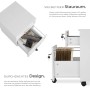 Weißer Tectake Rollcontainer Vagur mit 2 Schubladen für A4-Dokumente, abschließbar.