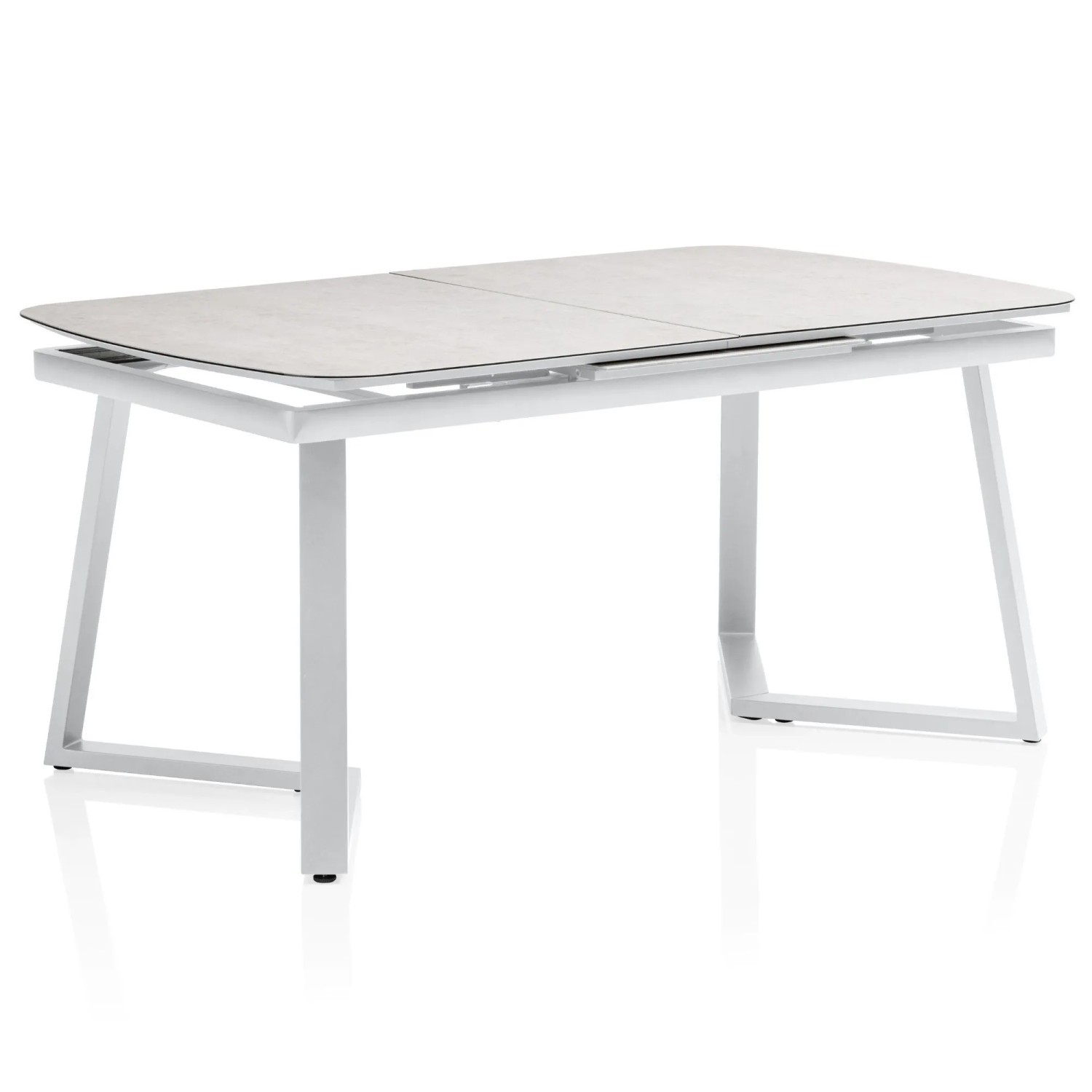 Kettler Gartentisch Ausziehtisch 200/260 X 95 Cm Alu Glas Keramik Silber