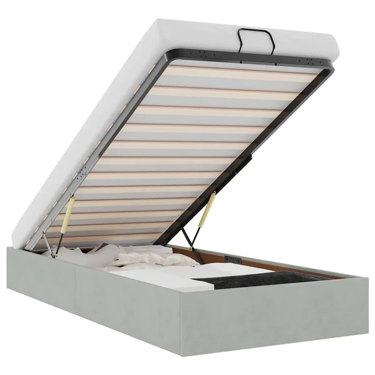 vidaXL Ottoman-Bett ohne Matratze Hellgrau 90x190 cm Samt 3310931