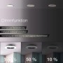 LED-Deckenleuchte Salerno mit Ventilator, schwarz, dimmbar in drei Helligkeitsstufen.
