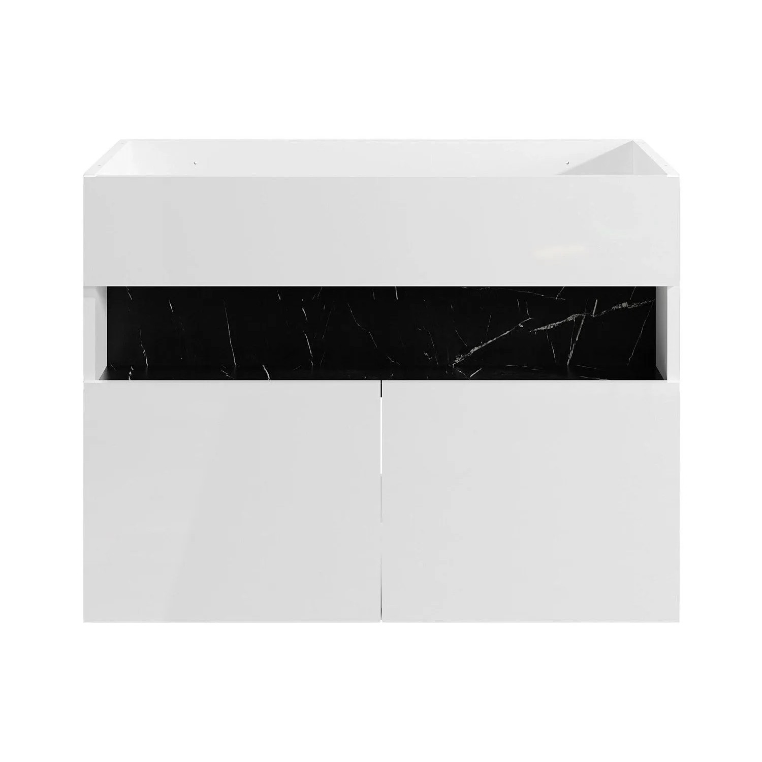 Vente-unique Waschbeckenunterschrank Pogeza Schwarz  Weiß 80 cm