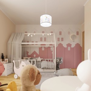 Sollux Lighting Hängeleuchte Owls 40 für Kinderzimmer, mehrfarbig mit Eulenmotiven.