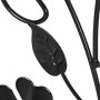 Detailaufnahme: Schwarze Outsunny Rankhilfe aus Eisen mit Blattformen.
