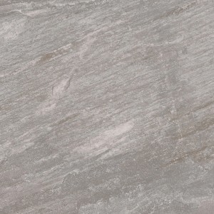 Graue Feinsteinzeug Bodenfliese Olympus, 59,7x59,7 cm, matte Steinoptik für Innen- und Außenbereich.