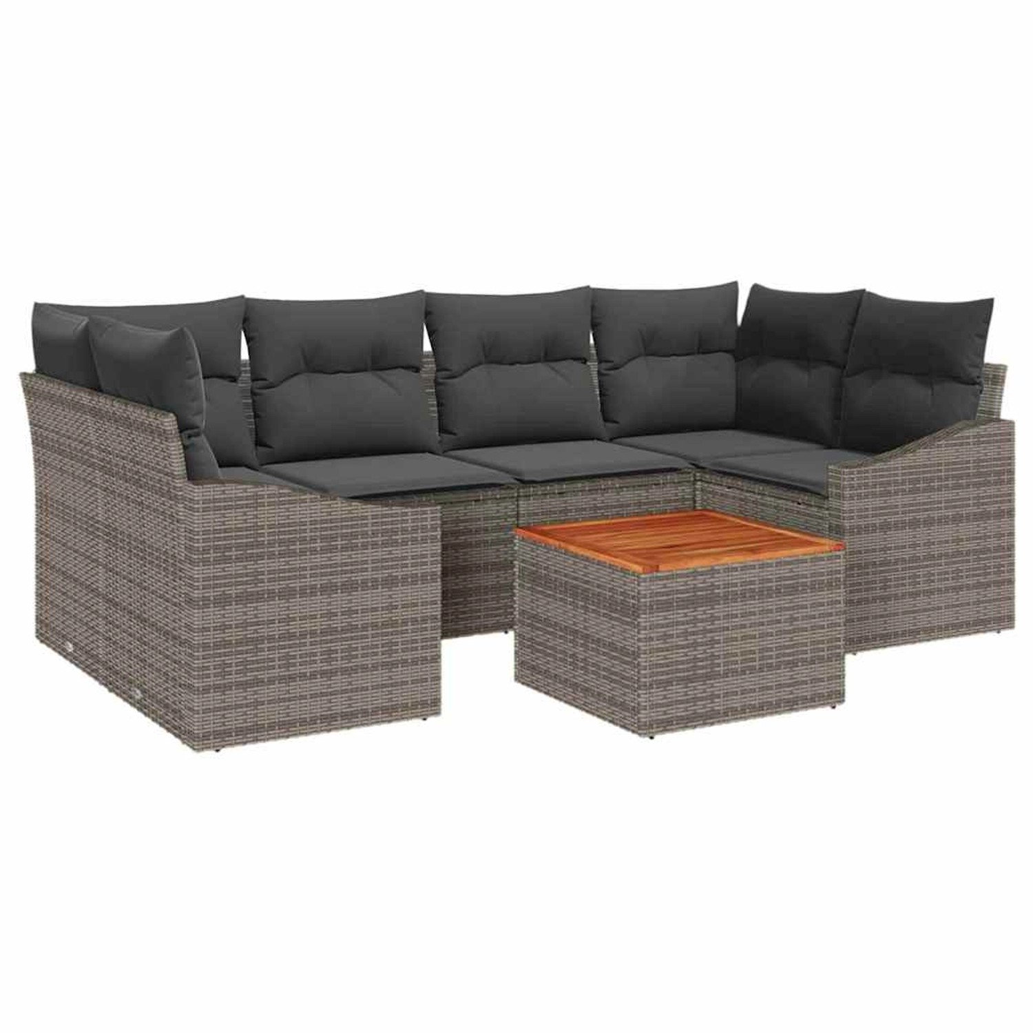 vidaXL Garten-Sofa-Set 7-Tlg Grau 3356452 günstig online kaufen