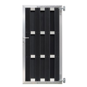 Komplettes Zauntor-Set Grace Line von elephant® aus WPC in Anthrazit mit Aluminiumrahmen.