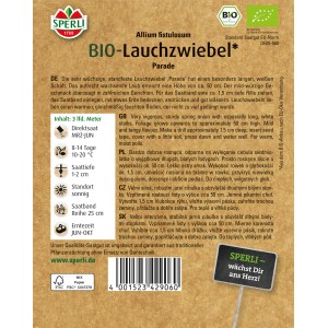 Sperli Bio Lauchzwiebel Saatband: Saatband für den Anbau von Lauchzwiebeln.