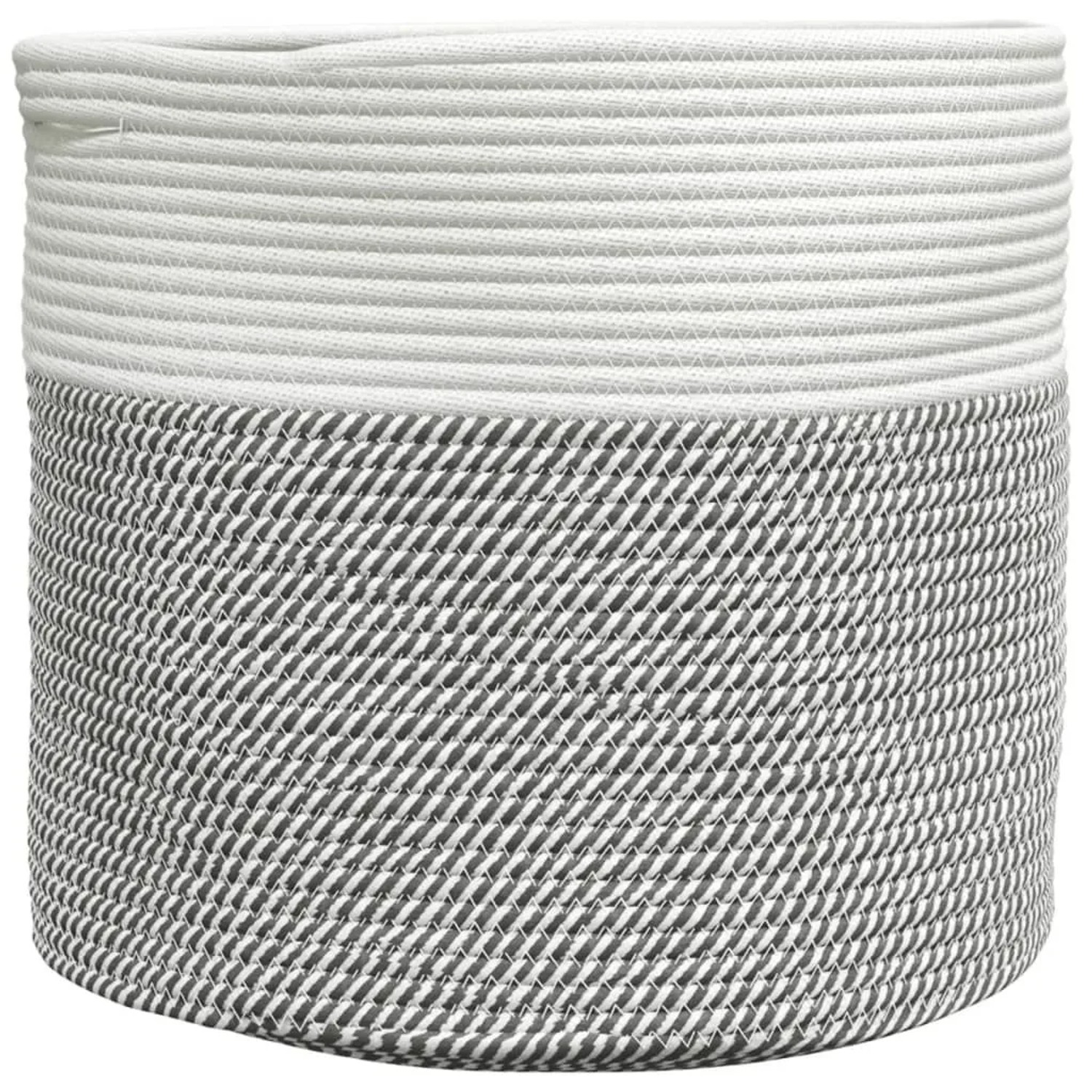vidaXL Aufbewahrungskorb Grau und Weiß Ø40x35 cm Baumwolle 358466