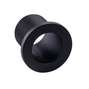 Schwarze Fackelmann Waschbecken-Rosette (Ø 25 mm) zum Schrauben, Detailaufnahme.