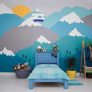 Relaxdays Hängelampe Stoff Kunststoff Metall Weiß Blau 126 cm x 30 cm 0,5 kg