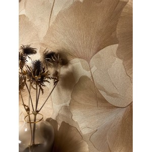 Newroom Vliestapete Druina Gold Blumen Natur Strukturiert FSC®
