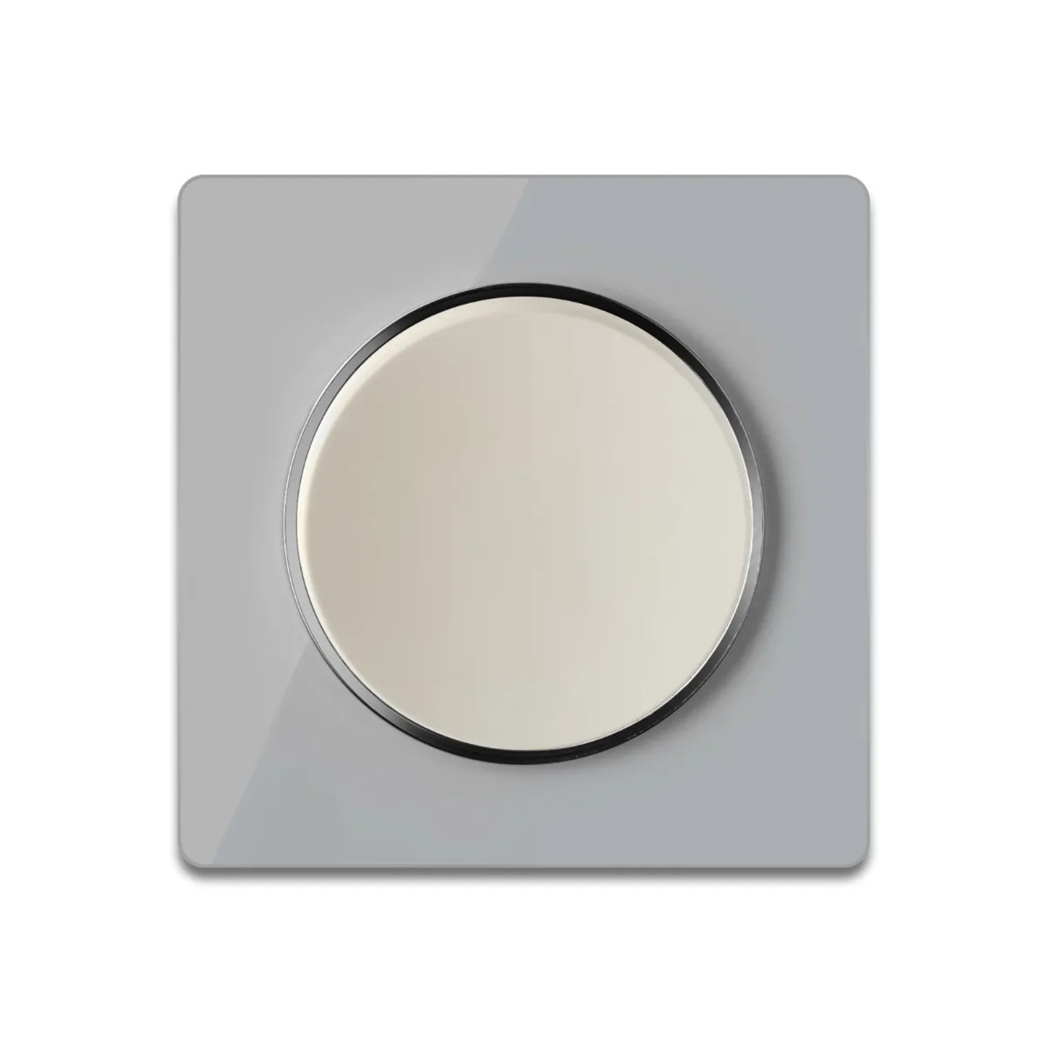 OneKeyElectro Lichtschalter Beige mit Glas Abdeckrahmen Grau