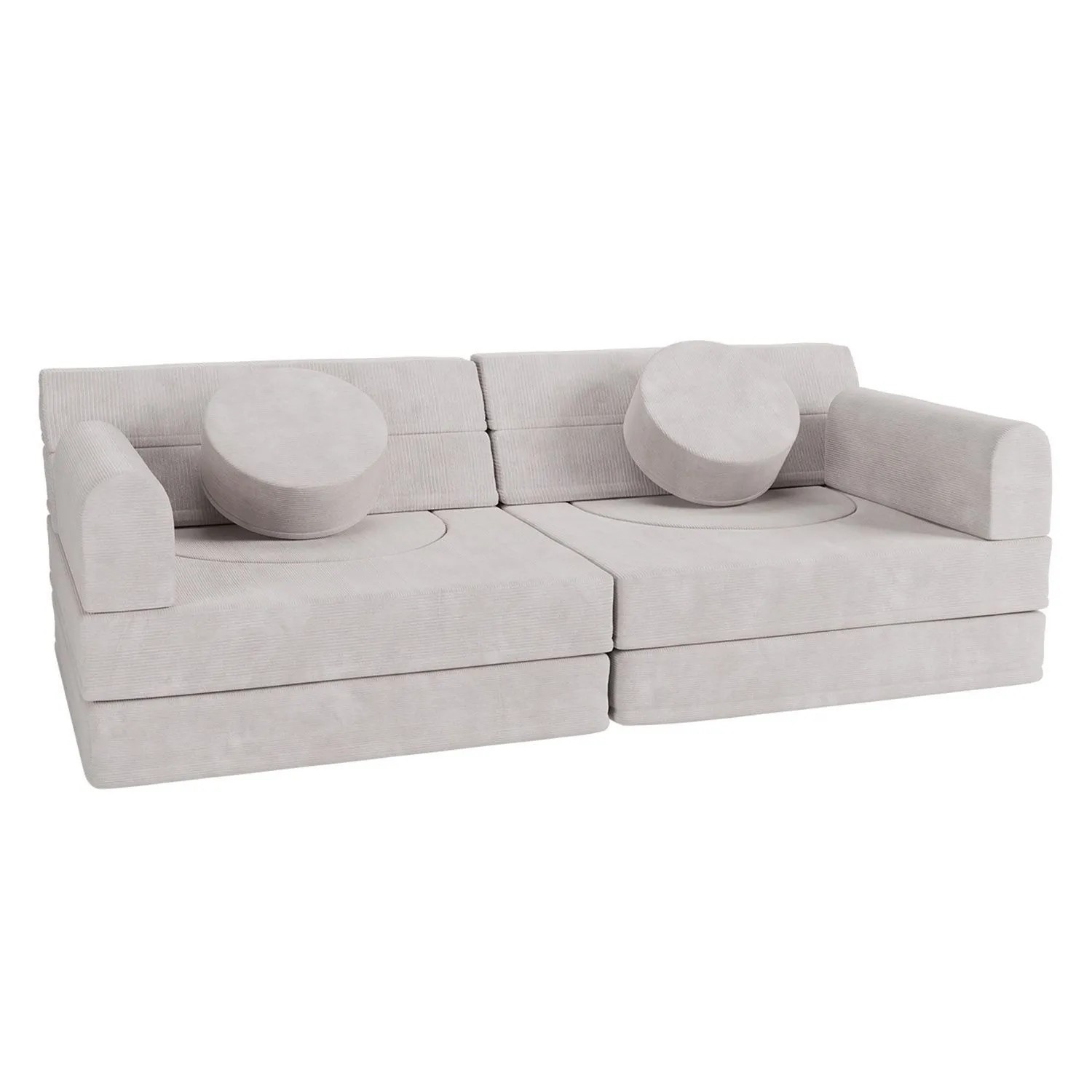 Juskys Kinder Spielsofa Kayo Cord in Beige
