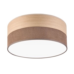 Lamkur LED-Deckenleuchte Dafne, braunes Furnier, Ø 35 cm.
