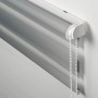 Gardinia Doppelrollo EasyFix, 90x150 cm, Grau. Rollo mit transparenten und blickdichten Streifen.