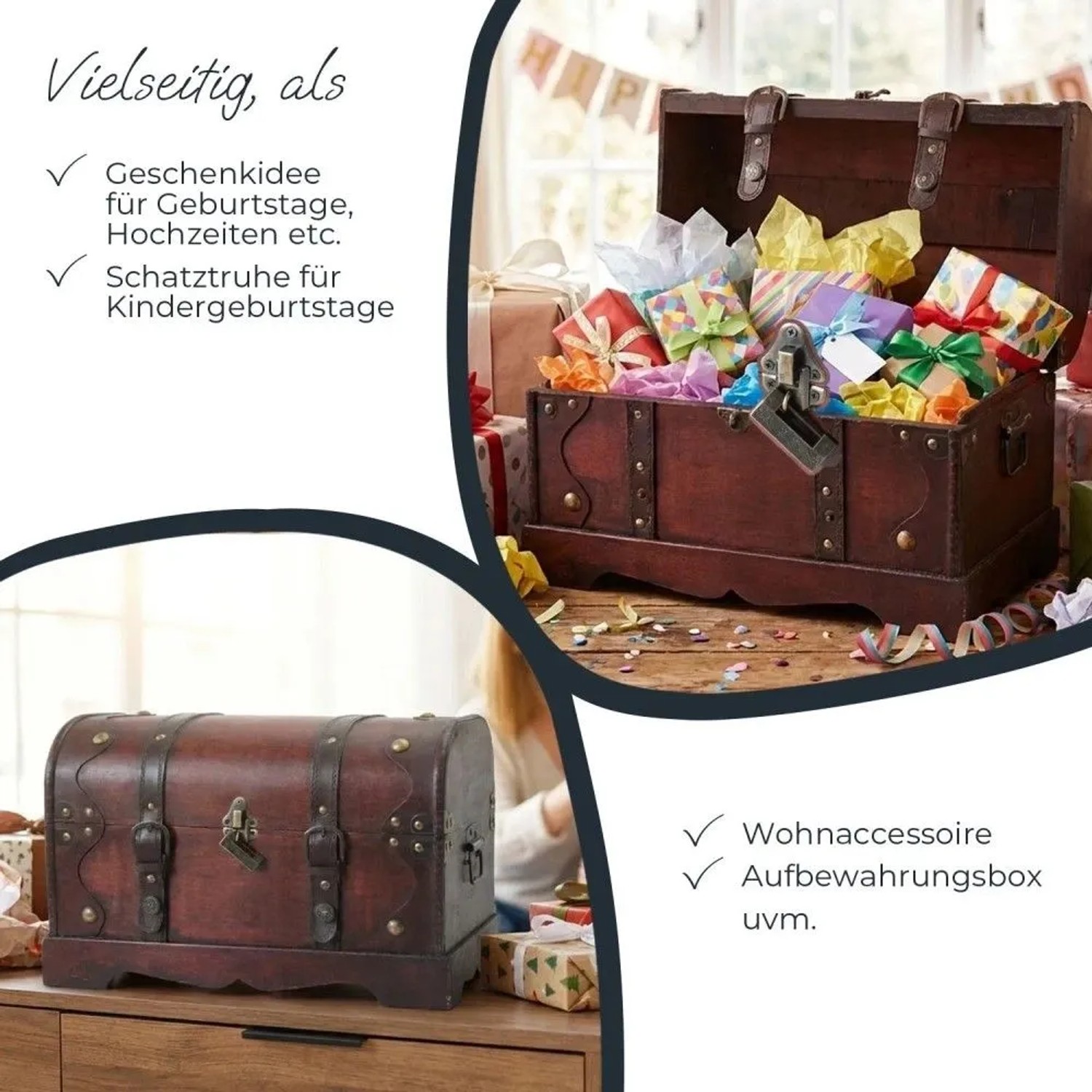 HMF Vintage Truhe 6403-140 mit Schloss 40 x 23 x 27 cm kaufen bei OBI