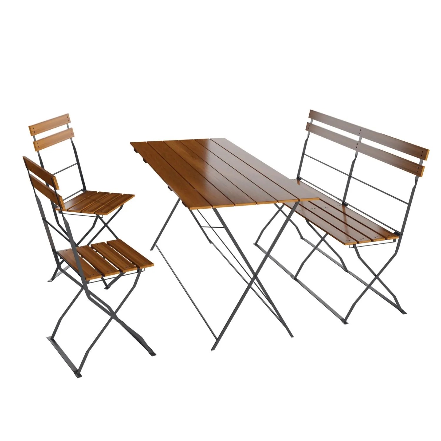 Lex Biergarten Set Sitzgruppe Biergartenmöbel Garten Bank Stuhl Tisch 120x60 4tlg.