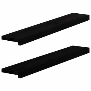 vidaXL Fensterbänke 2 Stk Dunkelbraun 90x15x2 cm Massivholz Eiche 4009167