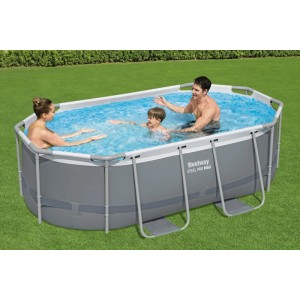 Bestway Steel Pro MAX Solo Pool ohne Zubehör 305 x 200 x 84 cm Grau Oval