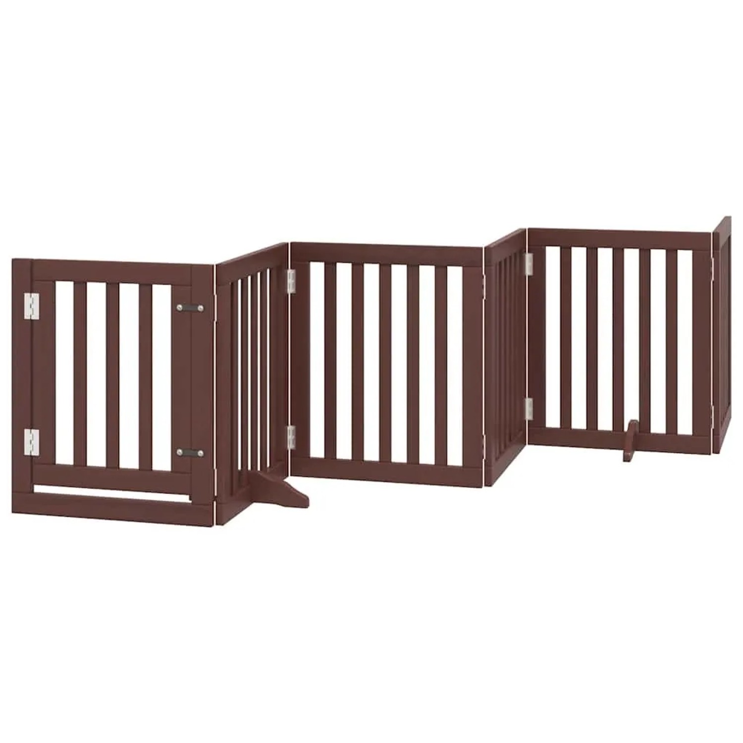 vidaXL 15 Tlg Hundetor mit Tür Faltbar Braun 750 cm Pappelholz 3155661
