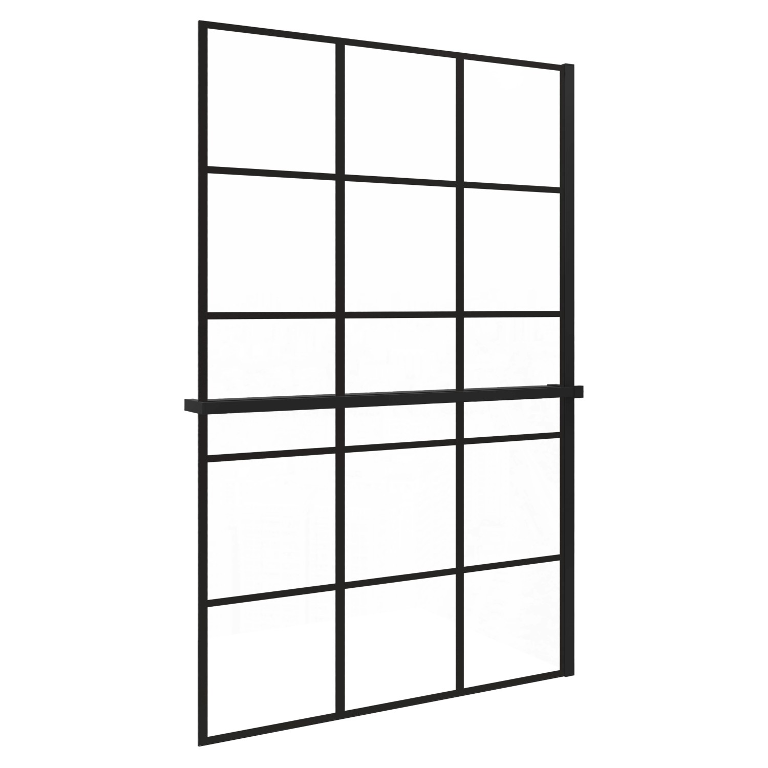AICA 80x200cm 8mm NANO Glas Walk In Schwarz Duschwand mit Glasdekor Gitter günstig online kaufen