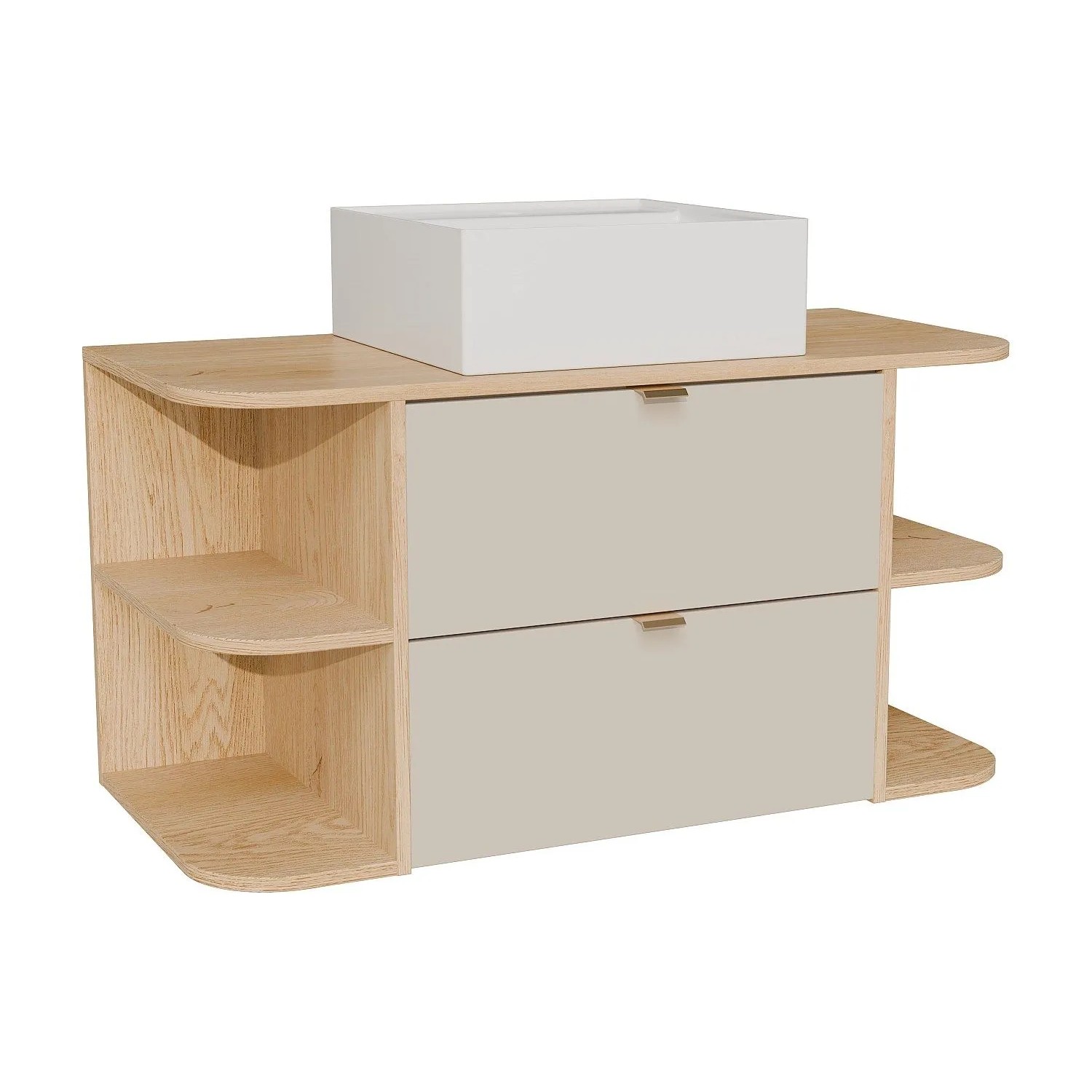 Vente-unique Einzelwaschtisch Lavena Beige  Naturfarben Hell 100 cm