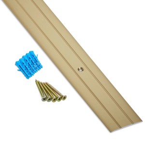 Gelochtes SOTECH Übergangsprofil, 100cm, Aluminium messing eloxiert, mit Schrauben und Dübel.