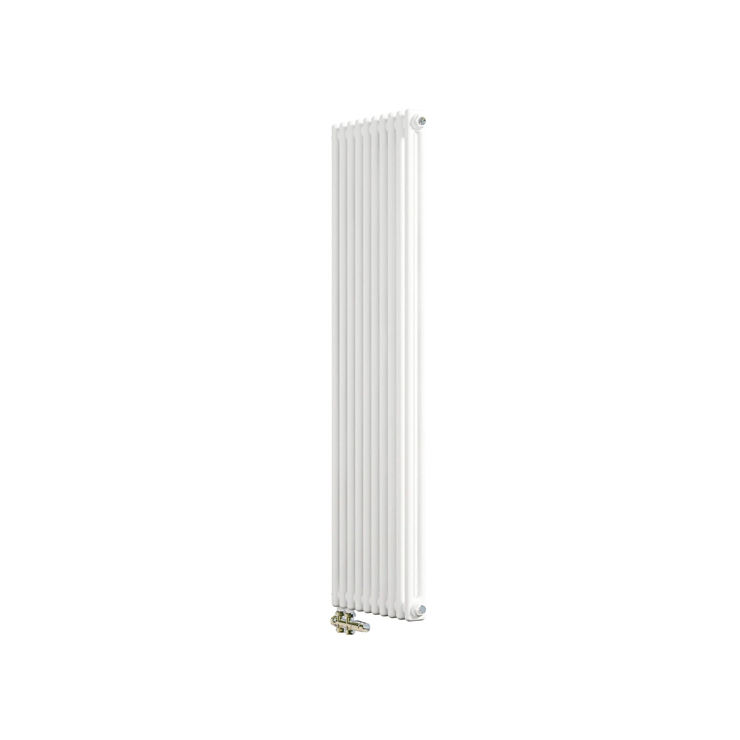 AICA Traditioneller Heizkörper 1500 x 470 mm Gusseisenstil 2 Spalten mit Seitenanschluss Weiß 1211W