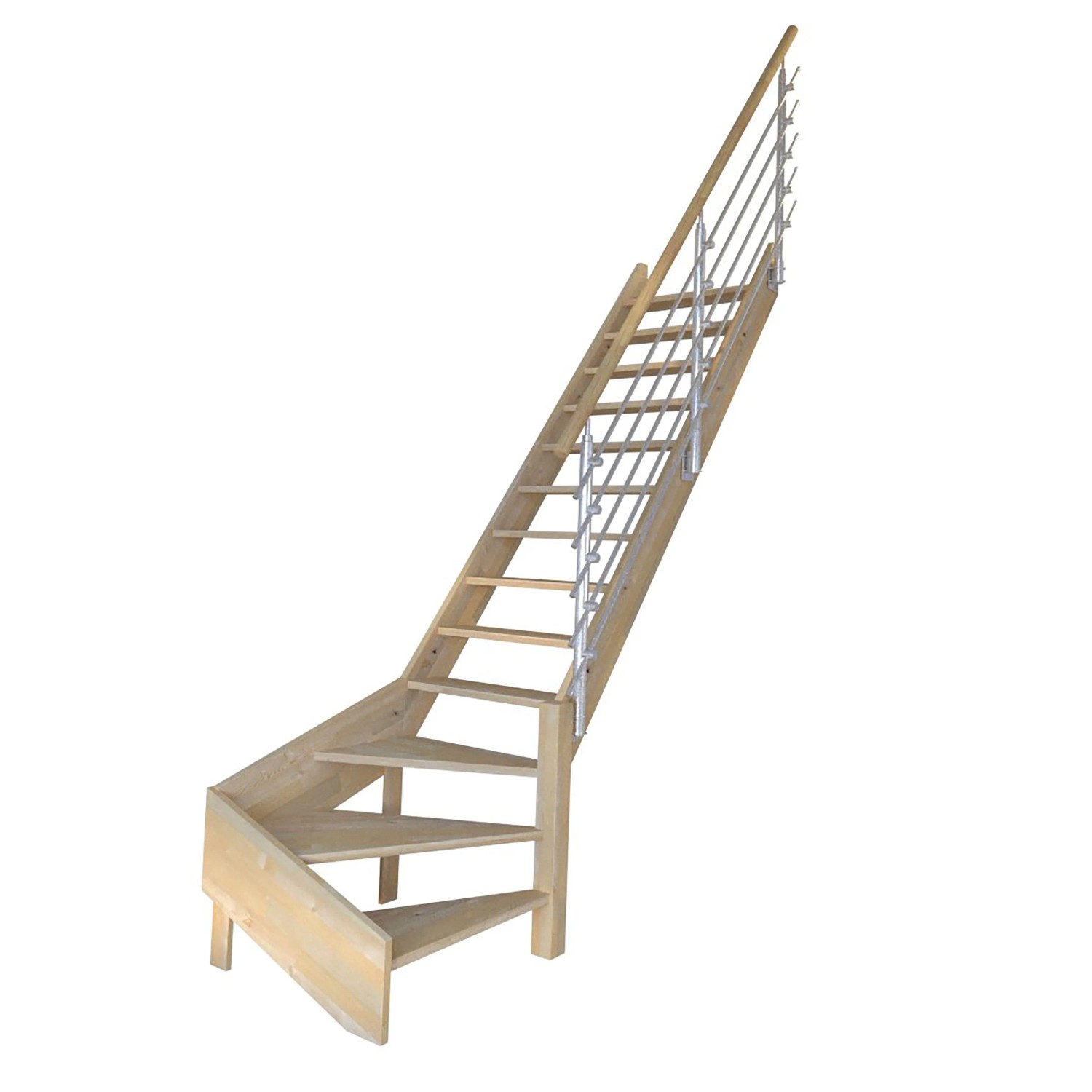 StarWood Treppe Korfu Fichte Gewendelt R Design-Geländer-Edelstahl günstig online kaufen