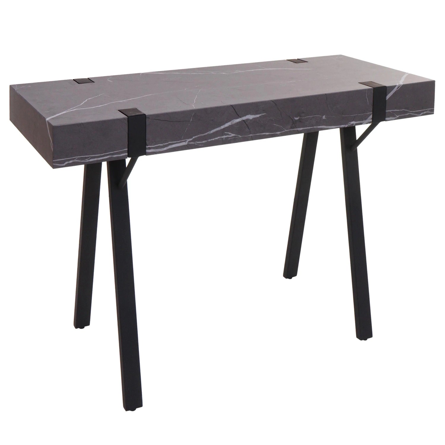 MCW Konsolentisch L54 Metall 75x100x40cm Marmor-Optik Grau