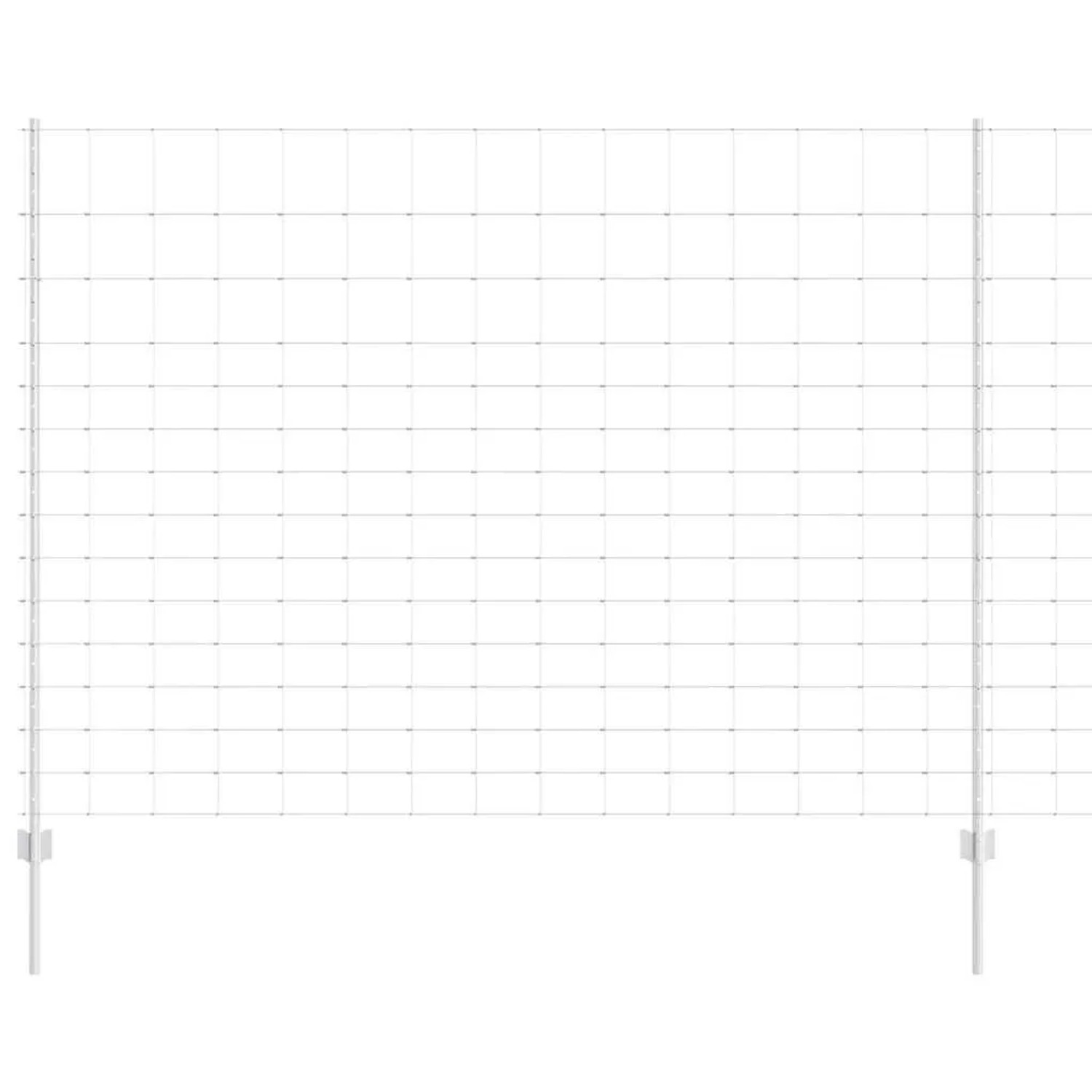 vidaXL Zaun mit Pfosten Silber 1,6 x 25 m Stahl 3337136 günstig online kaufen