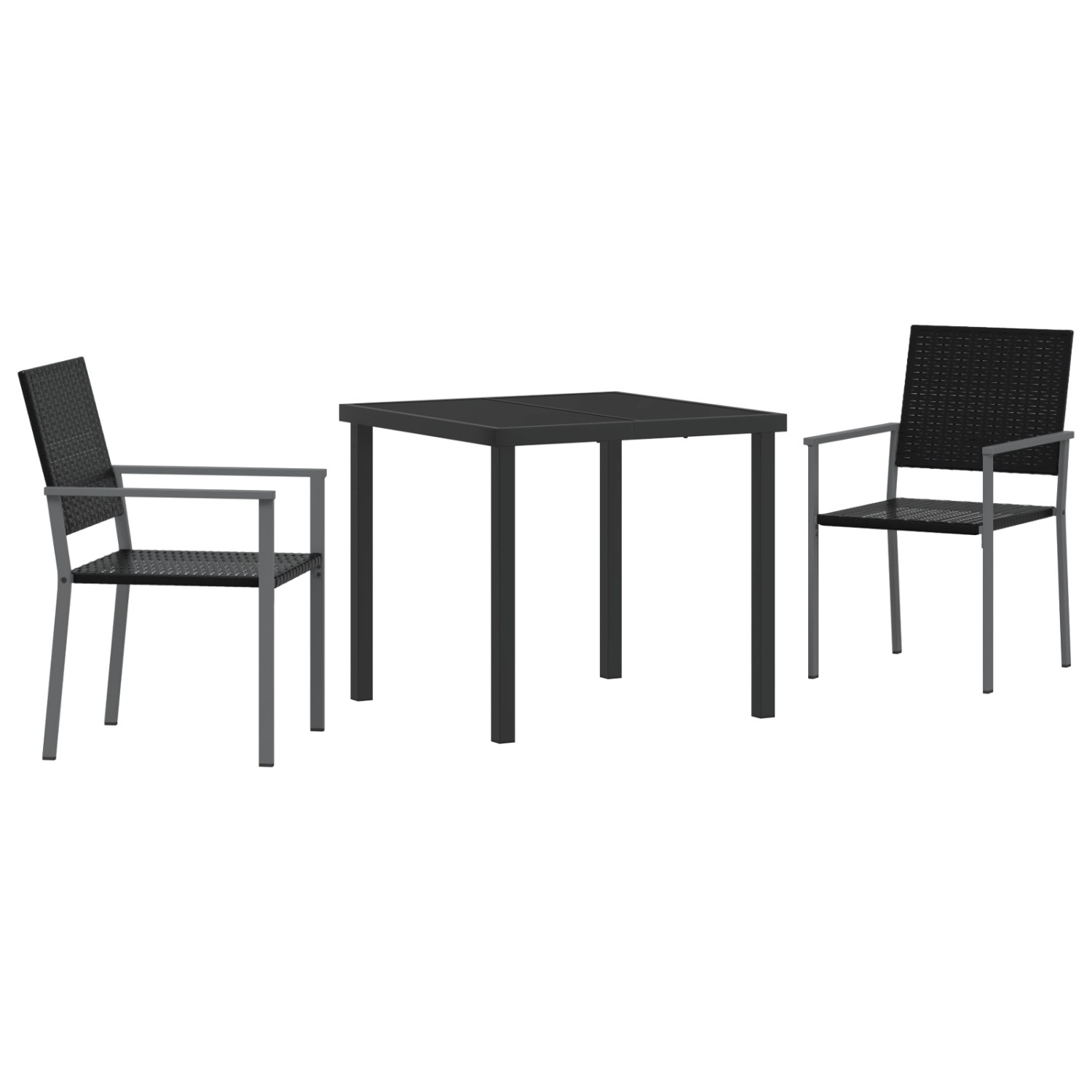 vidaXL Garten Essgruppe 3-Tlg Schwarz Poly Rattan 3379079 günstig online kaufen