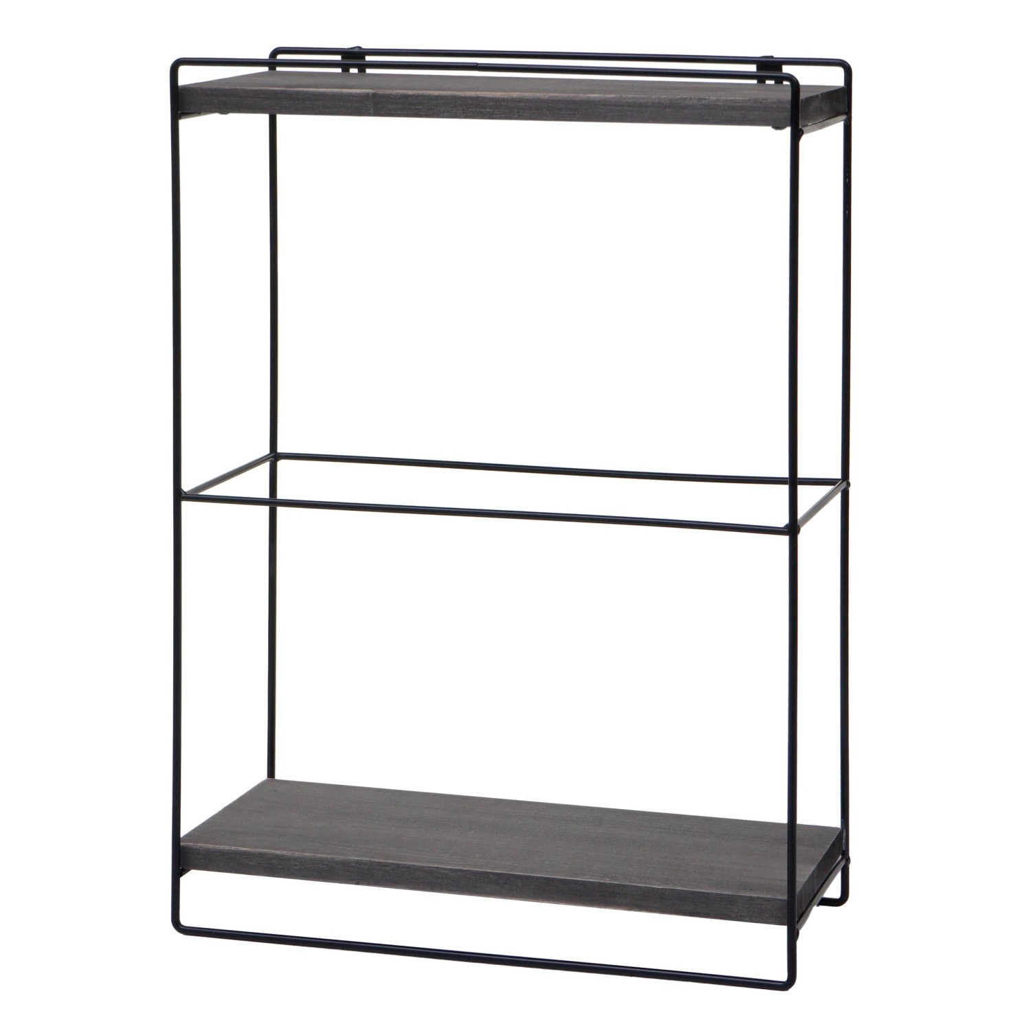 BERLINLODGE Wandregal HxBxT 50x35x17cm Massiv-Holz Metall Industrial 2 Rega günstig online kaufen
