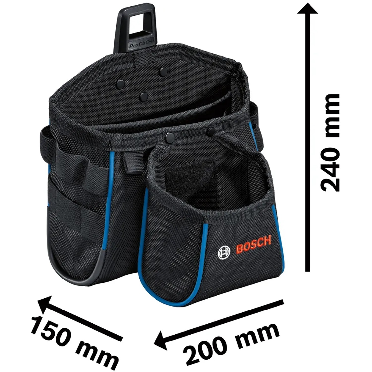 Bosch Professional Werkzeugtasche GWT 2, leer, mit Fächern und Tragegriff. Ideal für Werkzeugkoffer-Organisation.
