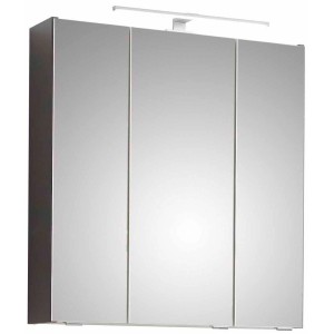 Pelipal Spiegelschrank Quickset 357, Quarzgrau Matt, 65 cm breit, mit Aufsatzleuchte.